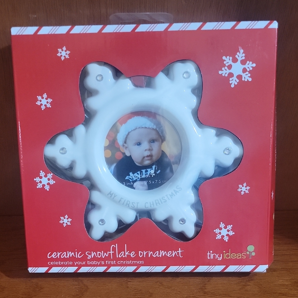 Tiny Ideas Ceramic Snowflake Ornament (My First Christmas)